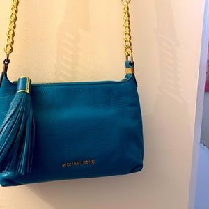 Michael Kors Small Messenger genuine leather torquise cross body bag